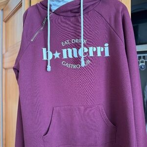 Hooded sweatshirt size XL (runs slightly smaller), red/burgundy